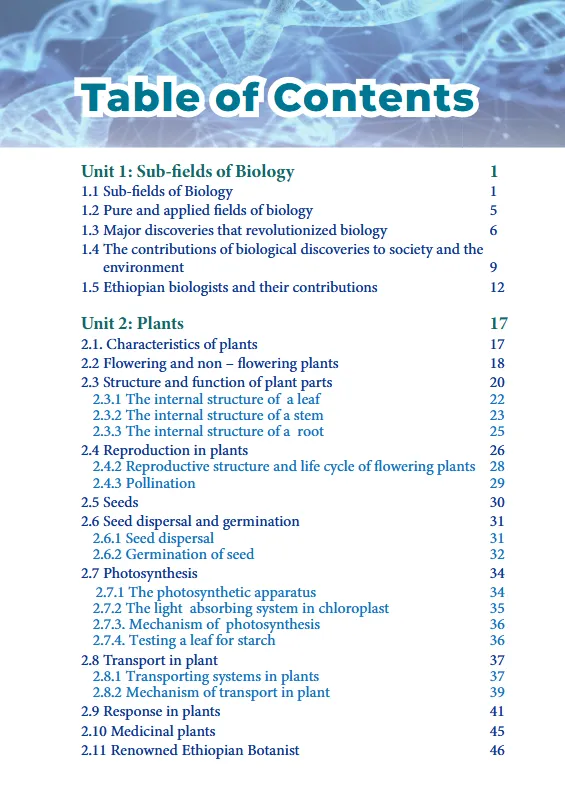Download Ethiopian new Curriculum grade 10 biology Student Textbook PDF